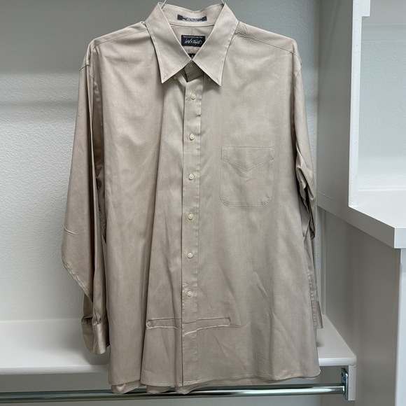 Lord & Taylor Made in USA 100% Cotton Pinpoint Men’s 18- 34/35‎ Long Sleeve Tan - Picture 11 of 11